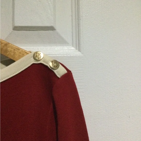 Lauren Ralph Lauren Women’s Red and Cream Long Sleeve Top - Picture 5 of 7